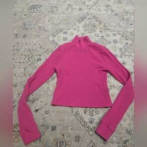 BDG Pink Waffle Knit Long Sleeve